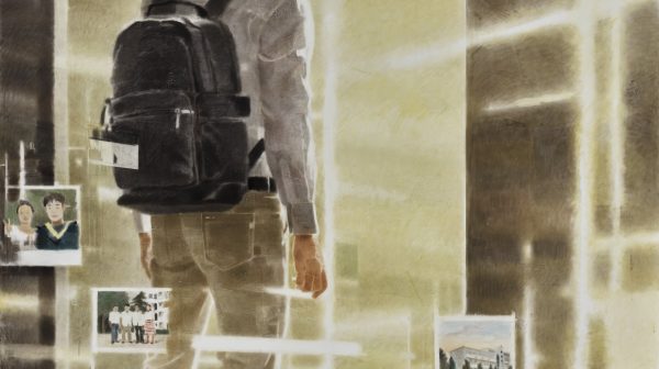 Standing in front of the Door